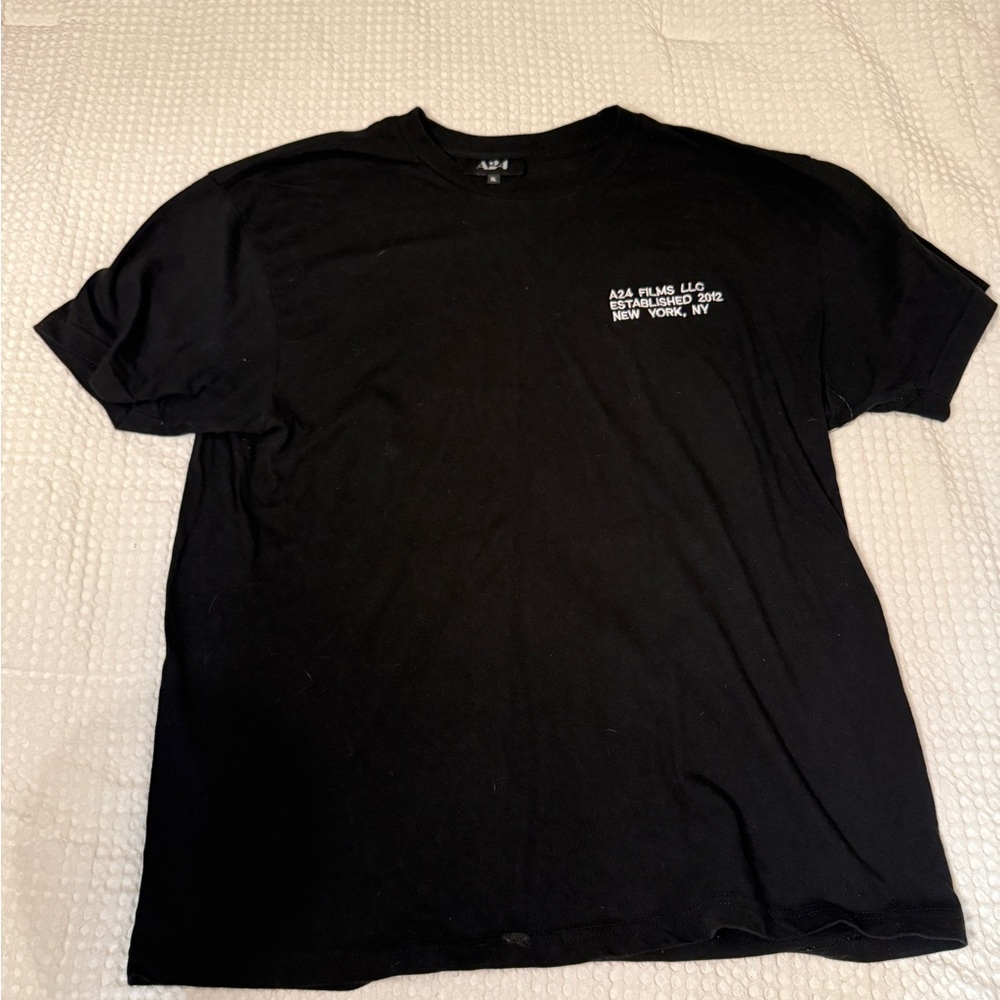 Black Short Sleeve a24 Tee for Men
